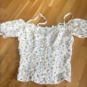 Reformation floral off the shoulder top